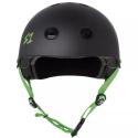 S-ONE Lifer skate hjelm - mat sort grønne stopper