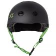 S-ONE Lifer skate hjelm - mat sort grønne stopper