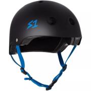 S-ONE Lifer skate hjelm - mat sort blå stropper