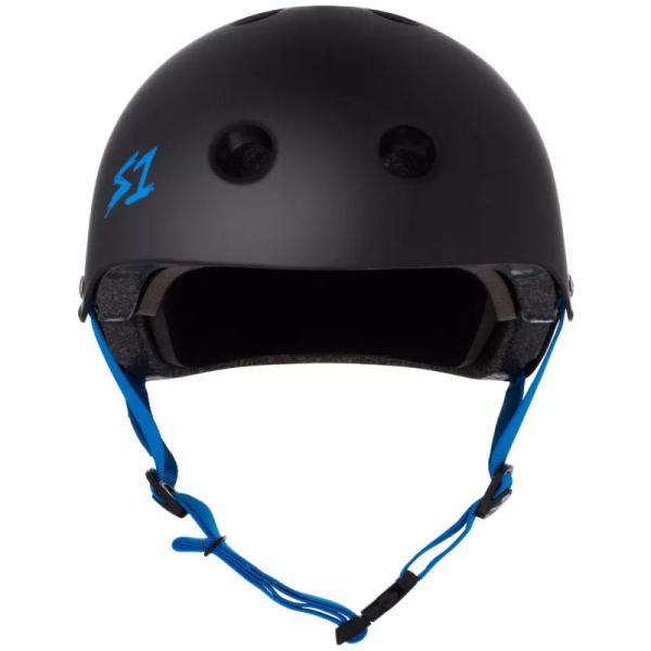 S-ONE Lifer skate hjelm - mat sort blå stropper