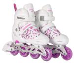 Hvide RASK Splash rulleskøjter med LED lys til børn, justerbar størrelse, komfortable.