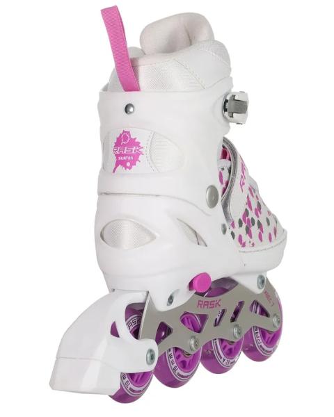 RASK Splash 3i1 justerbare børnerulleskøjter med LED lys – hvid tri-skate og inliners
