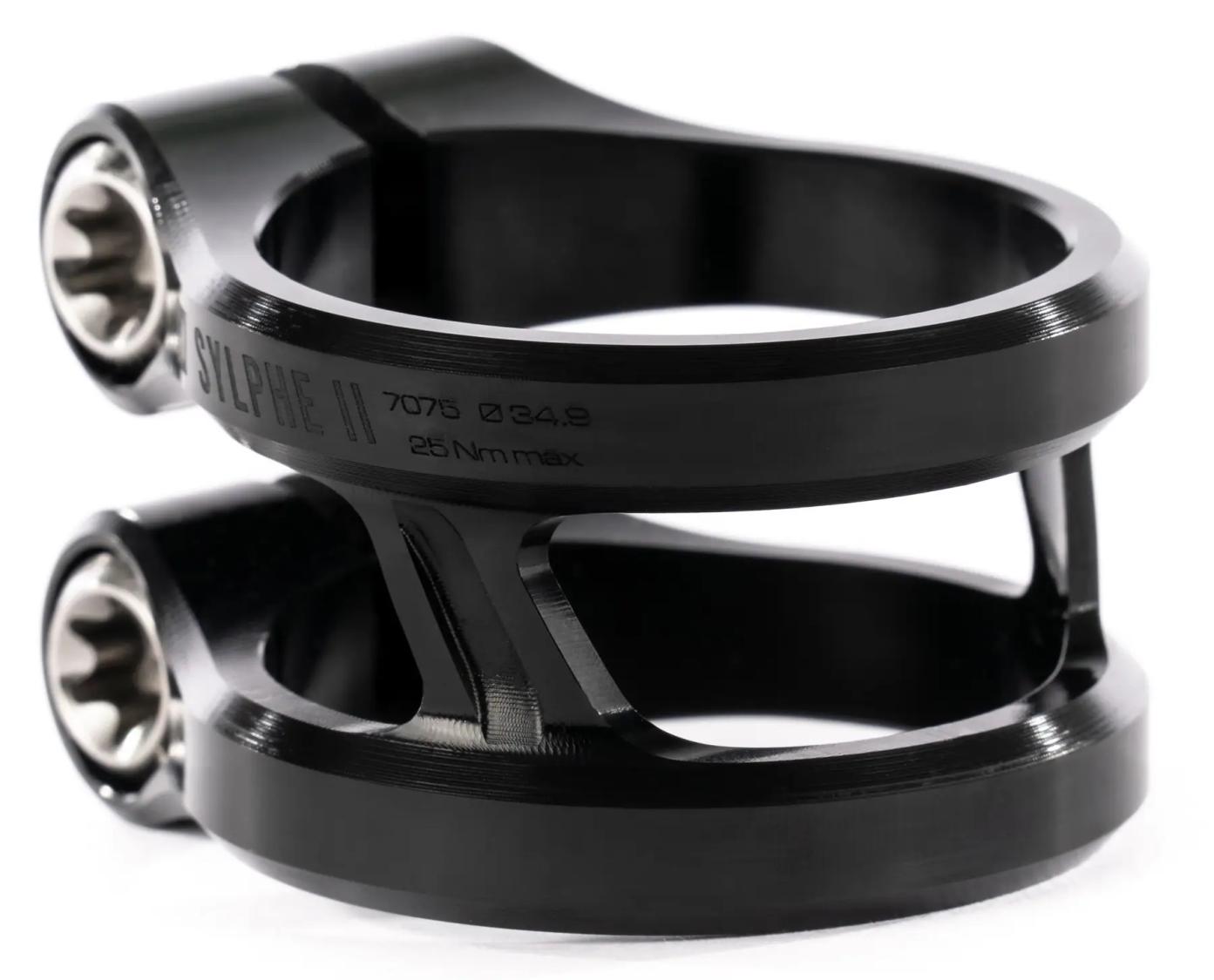 Ethic Sylphe V2 oversized clamp i sort – let double clamp med titanium bolts til trick løbehjul