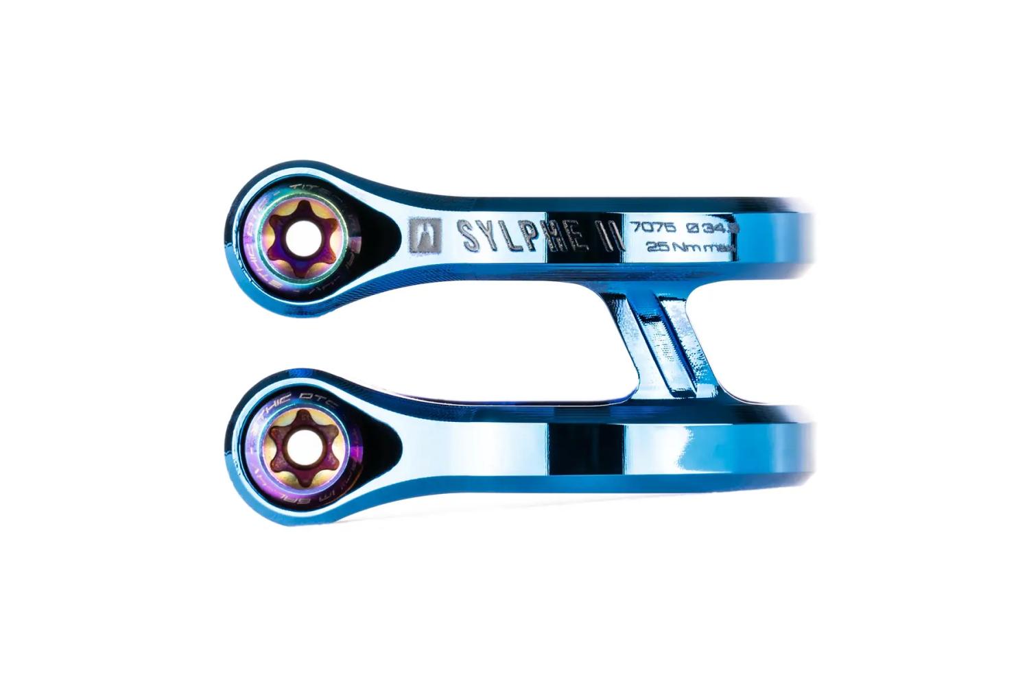 Ethic Sylphe V2 clamp i blå krom – let double clamp til trick løbehjul