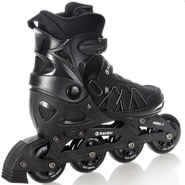 Raven Expert rulleskøjte – justerbar inliners med ABEC-7 kuglelejer, 82A PU hjul og bremse.