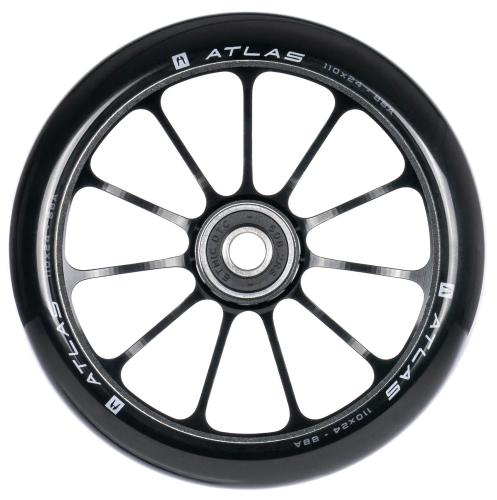 Ethic Atlas hjul til løbehjul i sort med 110 mm diameter, 24 mm bredde og 88A PU.