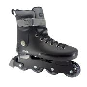 Core Retro Justerbar Inliners - sort med hard boot (plast), høj cuff, 70 mm PU-hjul (85A), ABEC-7 kuglelejer og hælbremse til begyndere på inline rulleskøjter.