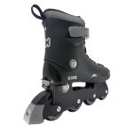 Core Retro Justerbar Inliners - sort med hard boot (plast), høj cuff, 70 mm PU-hjul (85A), ABEC-7 kuglelejer og hælbremse til begyndere på inline rulleskøjter.