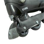 Core Retro Justerbar Inliners - sort med hard boot (plast), høj cuff, 70 mm PU-hjul (85A), ABEC-7 kuglelejer og hælbremse til begyndere på inline rulleskøjter.