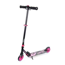 Tempish Nixin 125 AL II pink – let, foldbart børneløbehjul med 125 mm hjul, sænket deck og fodbremse. Justerbart styr: 77,5/82,5/87,5 cm.