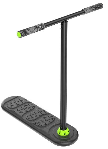 INDO Fusion Classic trampolin-scooter – blødt, bredt deck og justerbar bar til sikre barspins, tailwhips og flips på trampolin/foam pit.