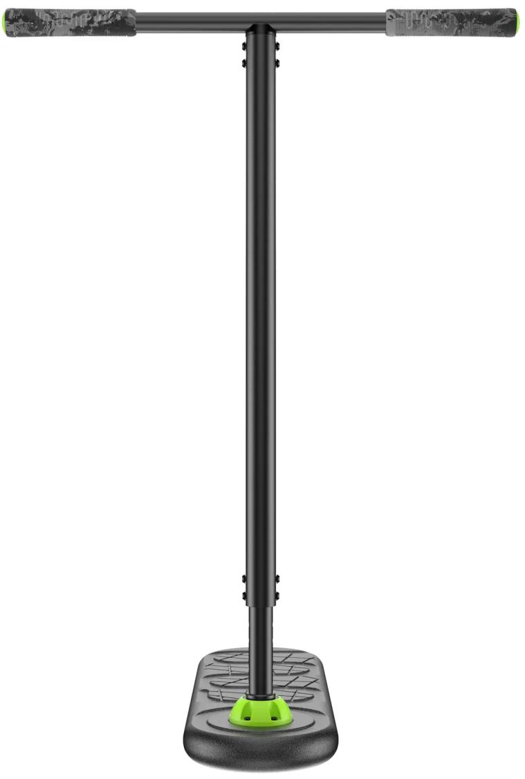 INDO Fusion Classic trampolin-scooter – blødt, bredt deck og justerbar bar til sikre barspins, tailwhips og flips på trampolin/foam pit.