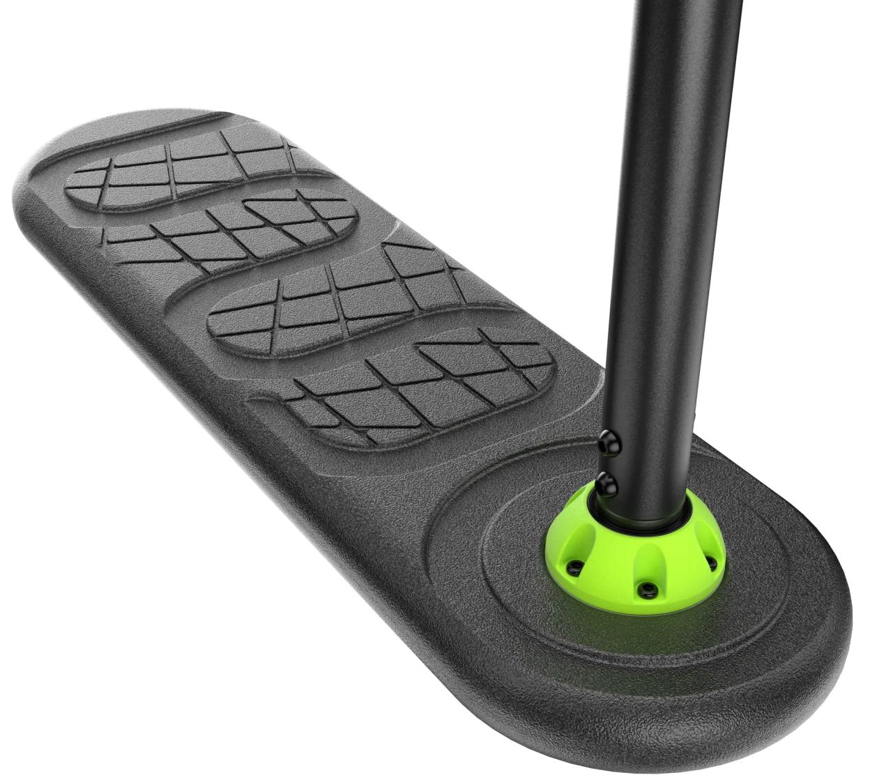 INDO Fusion Classic trampolin-scooter – blødt, bredt deck og justerbar bar til sikre barspins, tailwhips og flips på trampolin/foam pit.