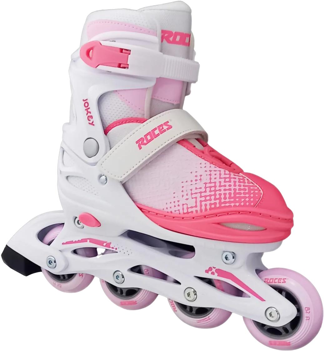 Roces Jokey X inliners hvid/pink – justerbar pasform og bremse til tryg start.