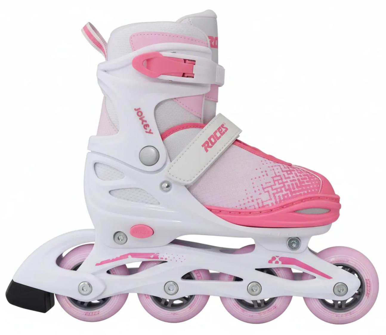Roces Jokey X inliners hvid/pink – justerbar pasform og bremse til tryg start.