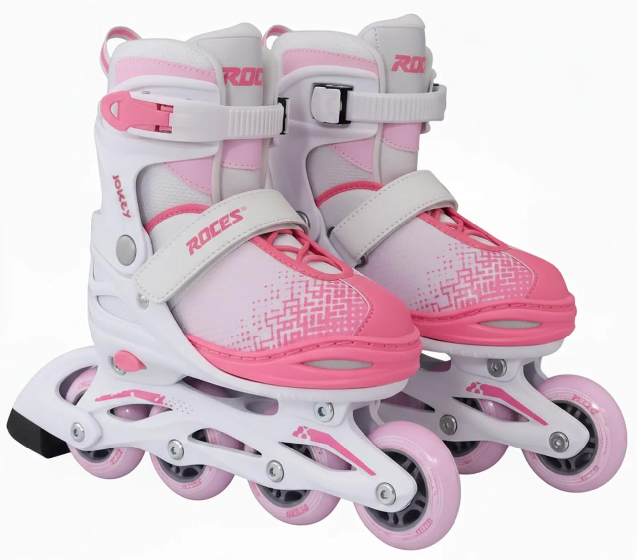 Roces Jokey X inliners hvid/pink – justerbar pasform og bremse til tryg start.