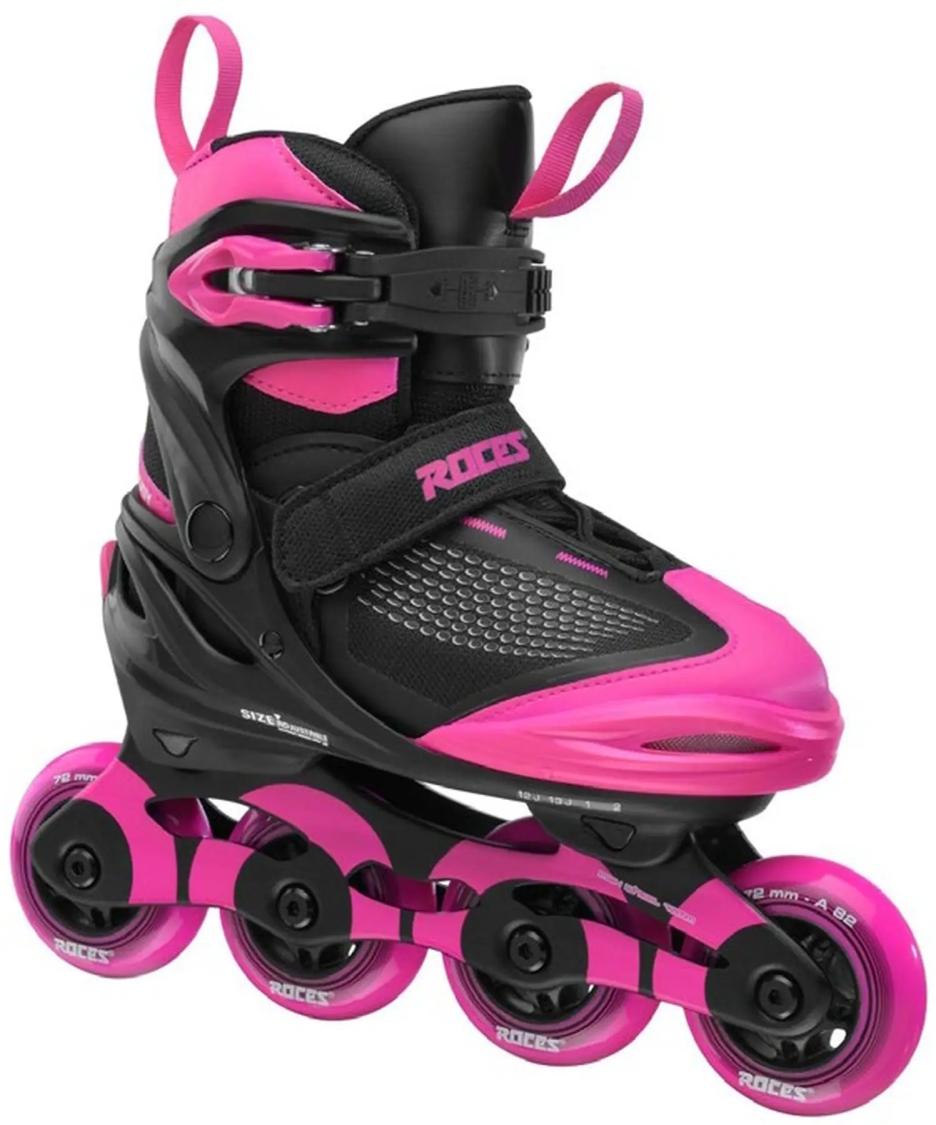 Roces Moody X inliners i sort/pink til børn – justerbar pasform og bremse.