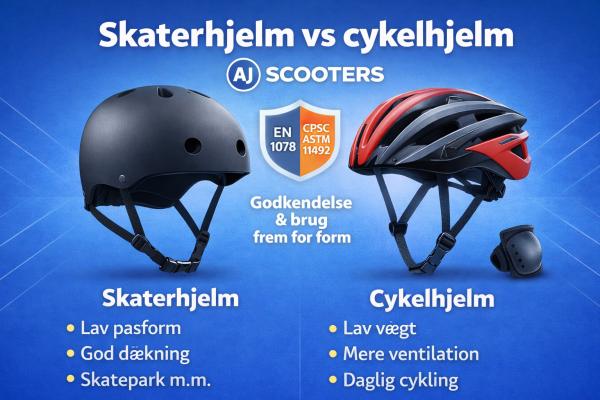 Skaterhjelm vs cykelhjelm: hvad er forskellen?