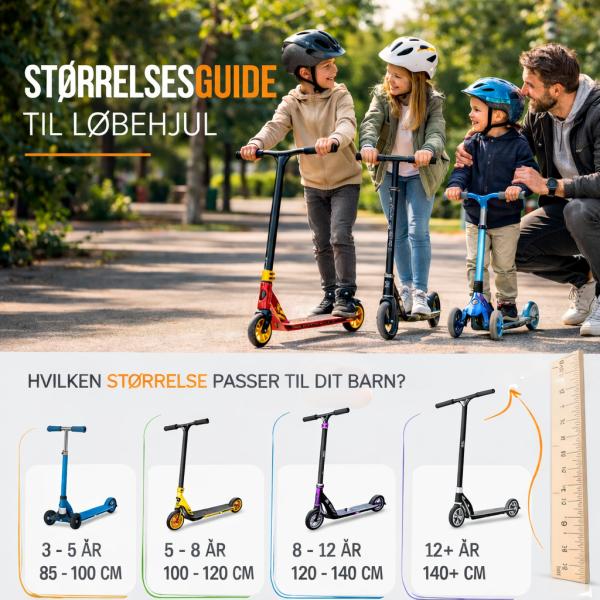 Størrelsesguide til løbehjul