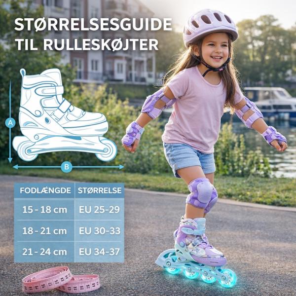 Størrelsesguide til rulleskøjter