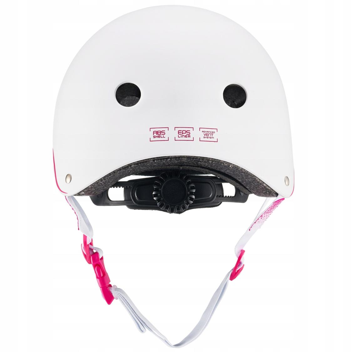 Raven Essto skaterhjelm i hvid/pink med justerbar pasform og ventilationshuller