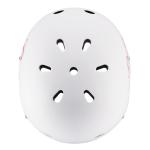 Raven Essto skaterhjelm i hvid/pink med justerbar pasform og ventilationshuller