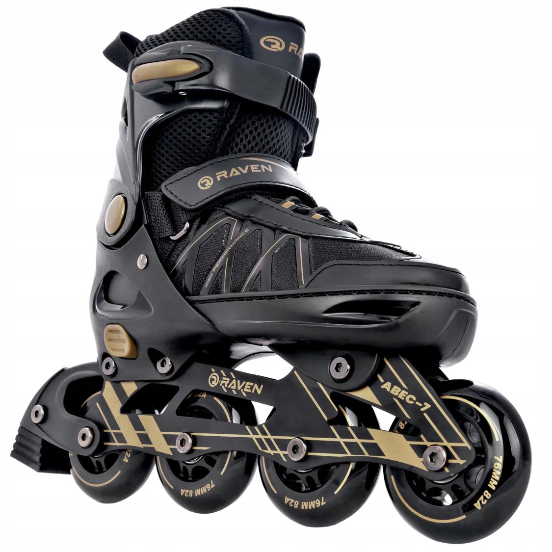 Raven Expert rulleskøjte med justerbar pasform, ABEC-7 kuglelejer og aluminium chassis.